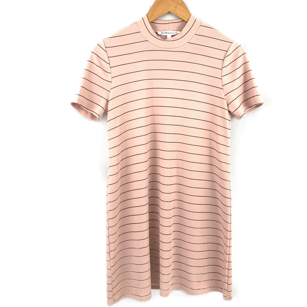 BCBGeneration Striped Cotton T-Shirt Dress